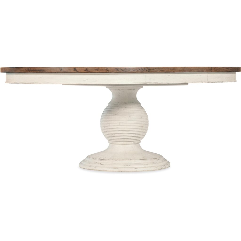 Americana Round Pedestal Dining Table w/1-22in leaf - Image 3