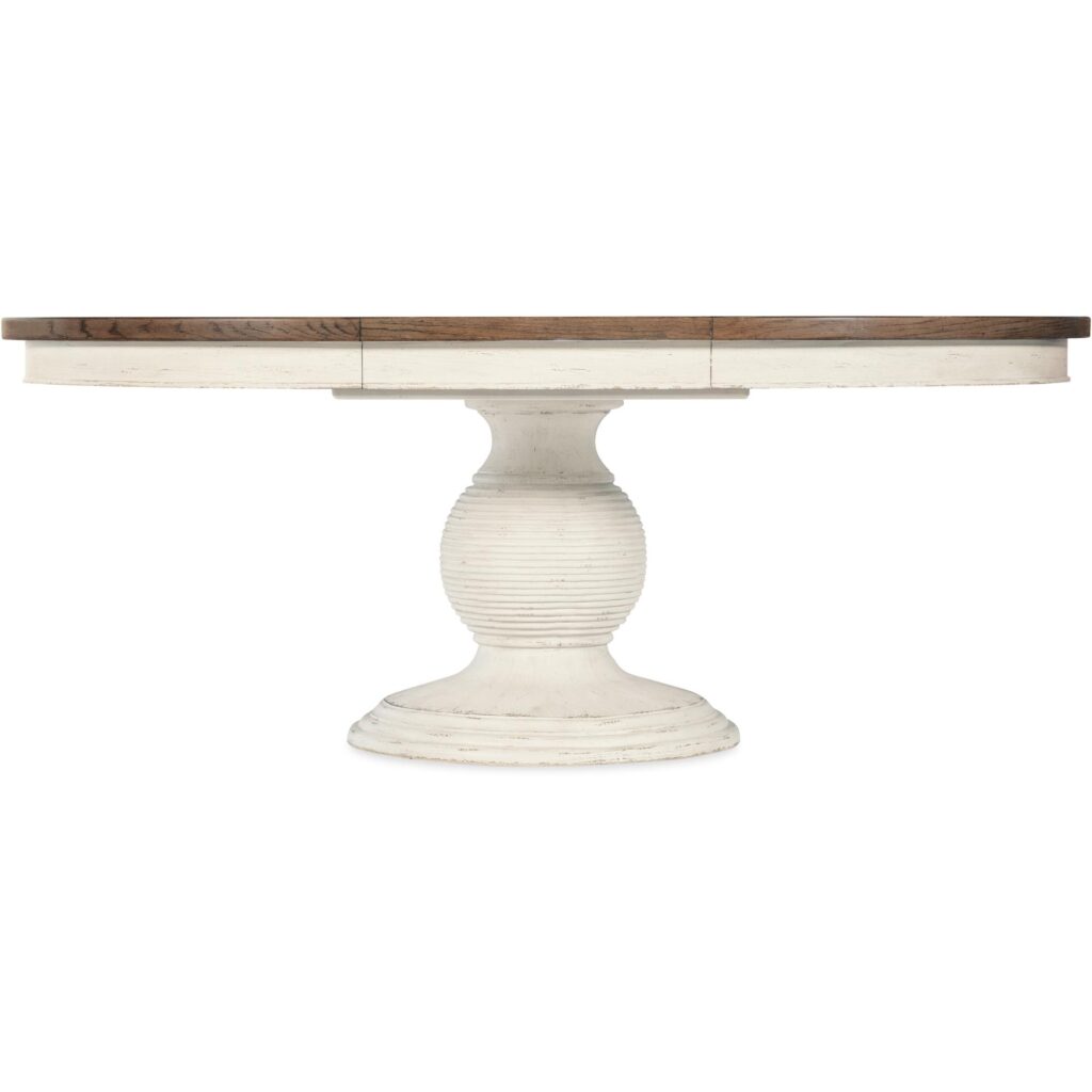 Americana Round Pedestal Dining Table w/1-22in leaf - Image 5