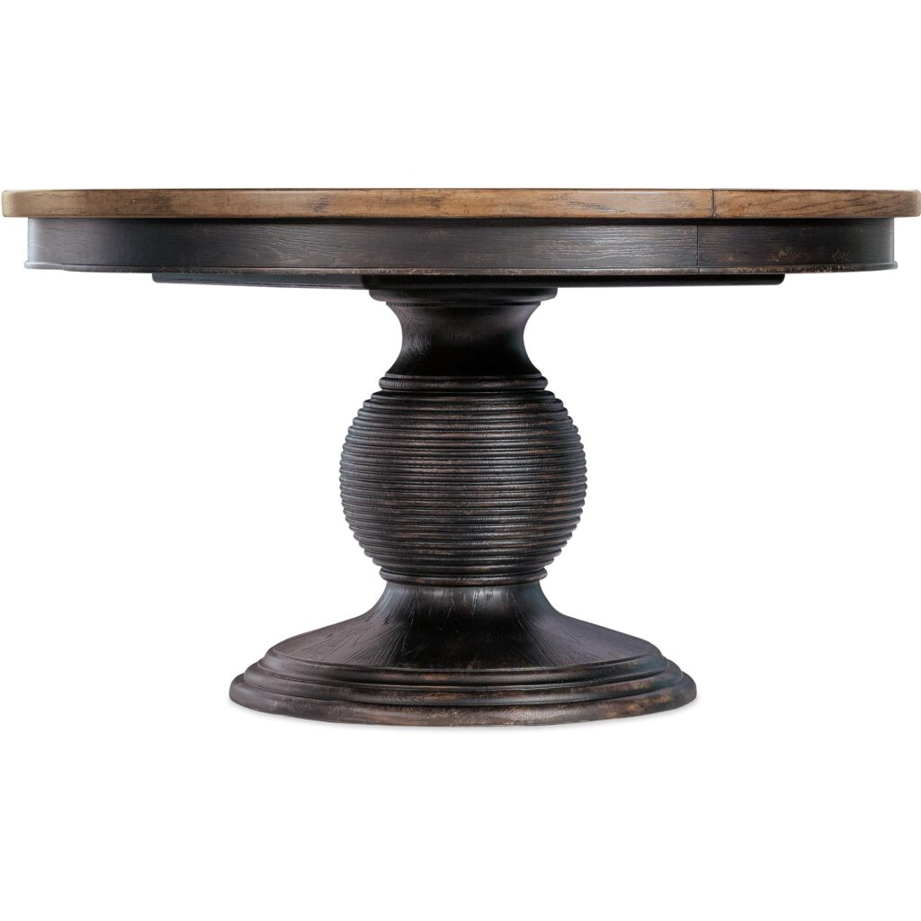 Americana Round Pedestal Dining Table w/1-22in leaf