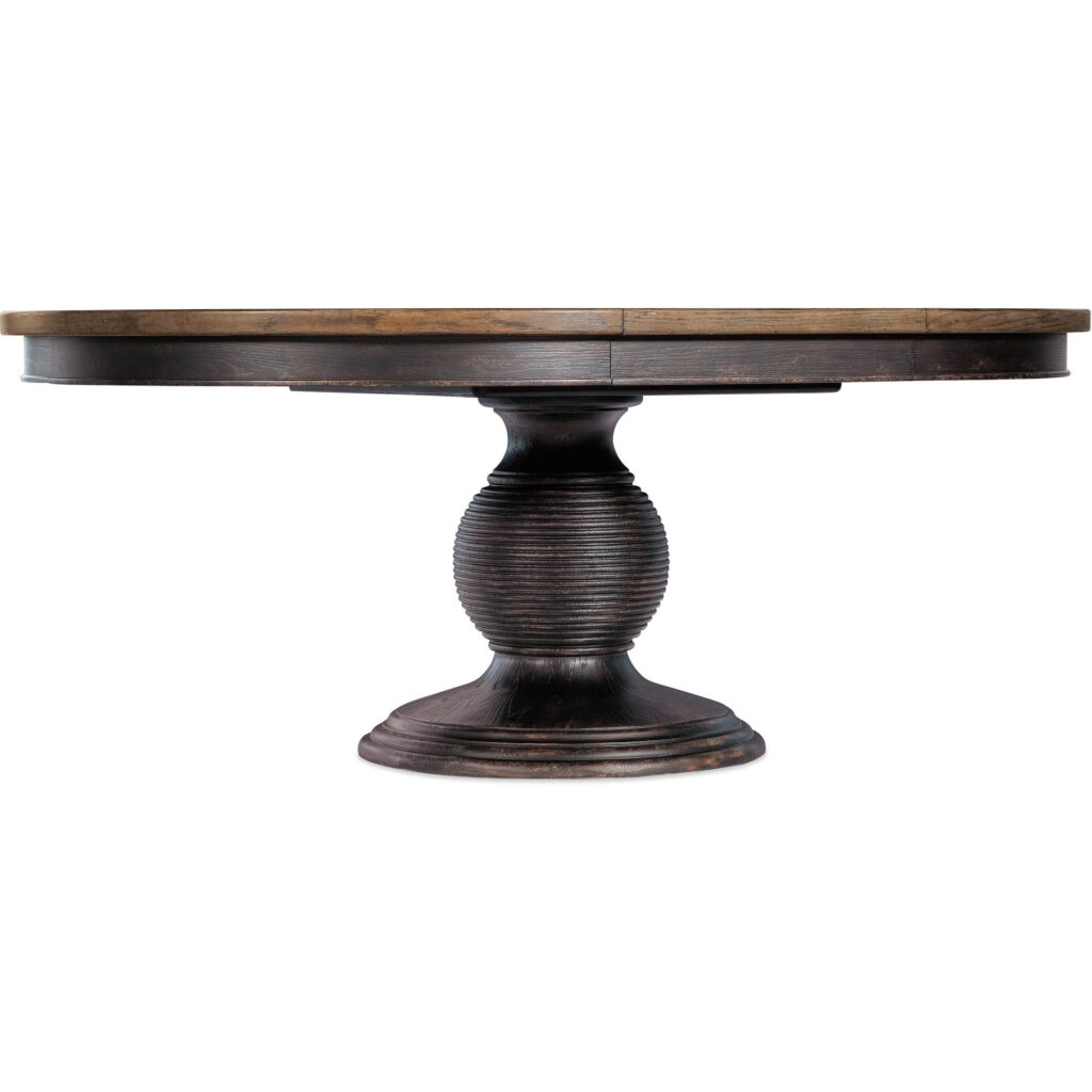 Americana Round Pedestal Dining Table w/1-22in leaf - Image 2