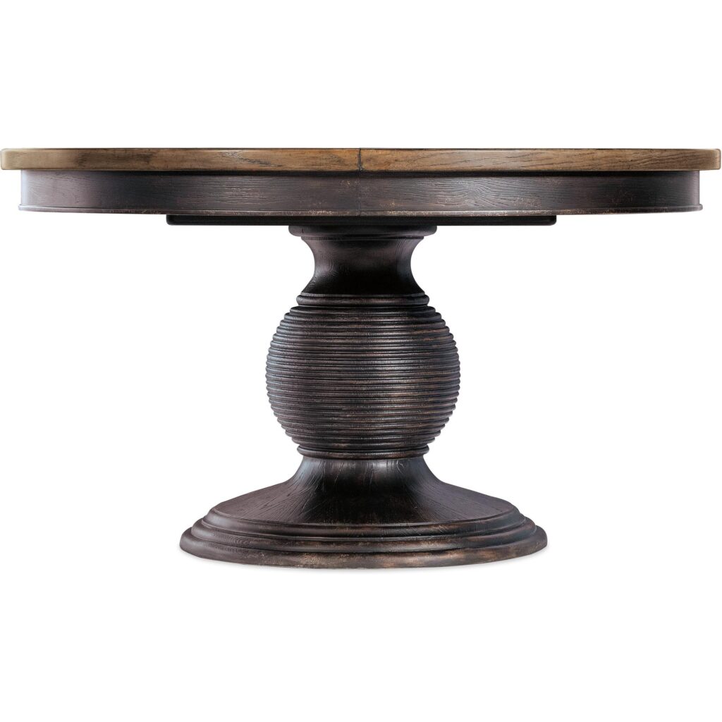 Americana Round Pedestal Dining Table w/1-22in leaf - Image 3