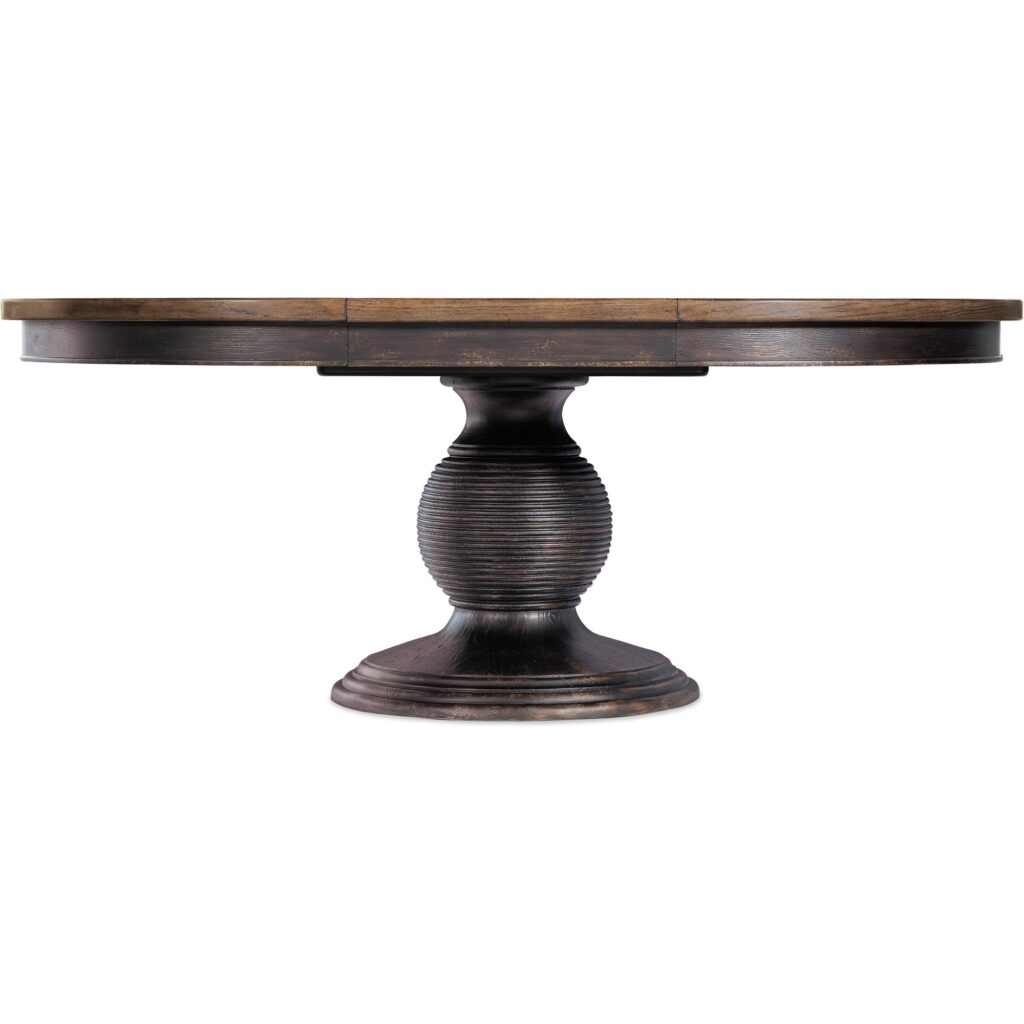 Americana Round Pedestal Dining Table w/1-22in leaf - Image 4