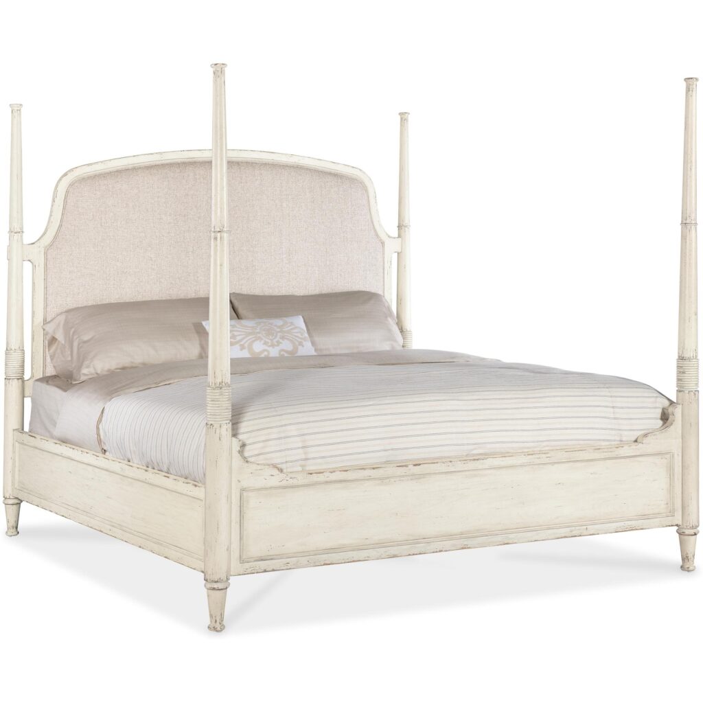 Americana California King Upholstered Poster Bed