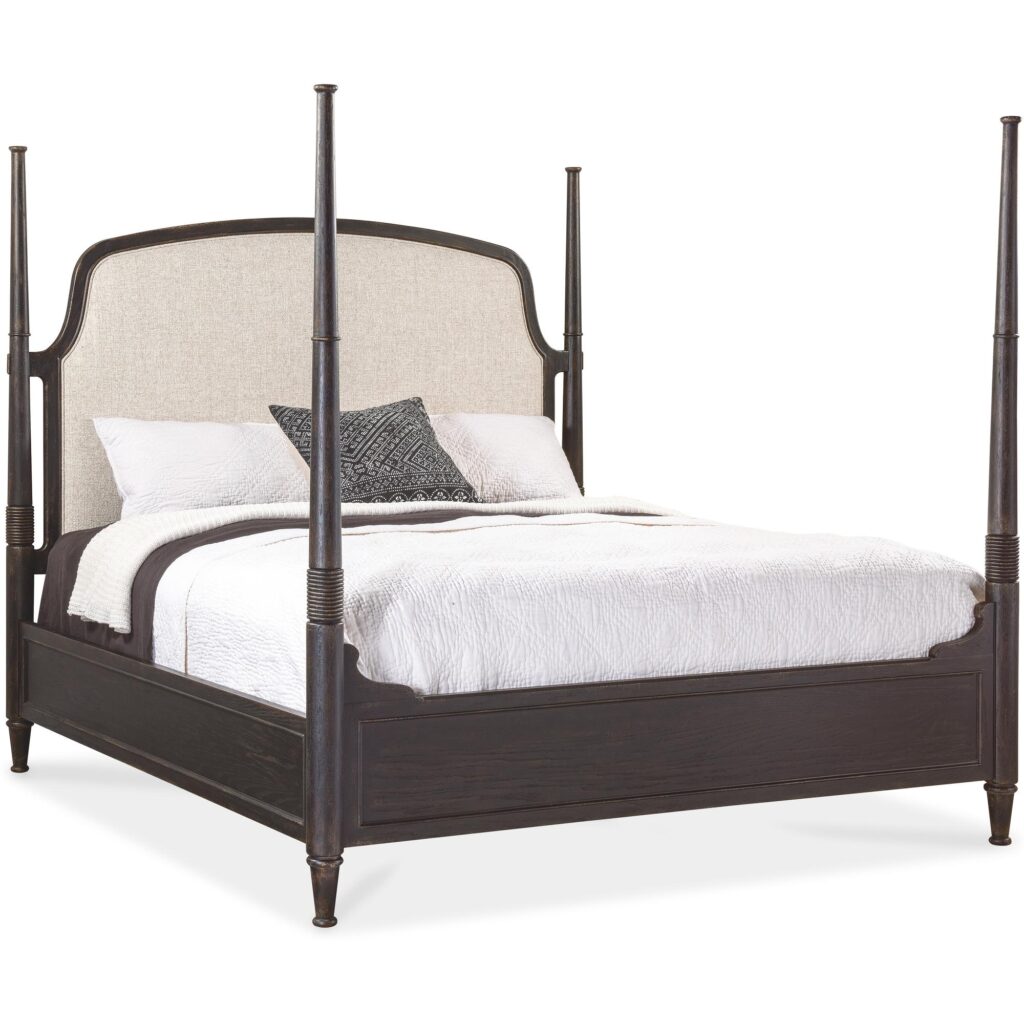 Americana King Upholstered Poster Bed