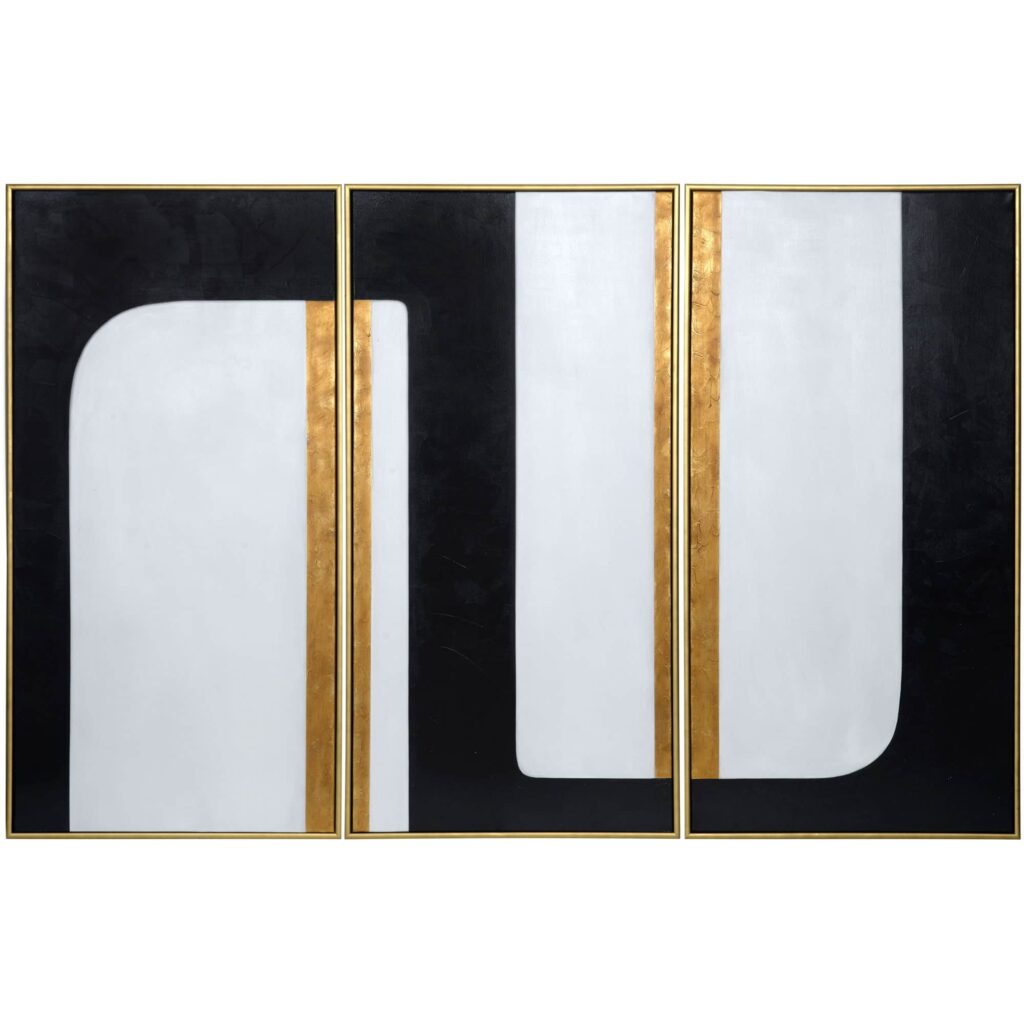 The Path (Set Of 3) - 30" X 60" - Gold Floater Frame