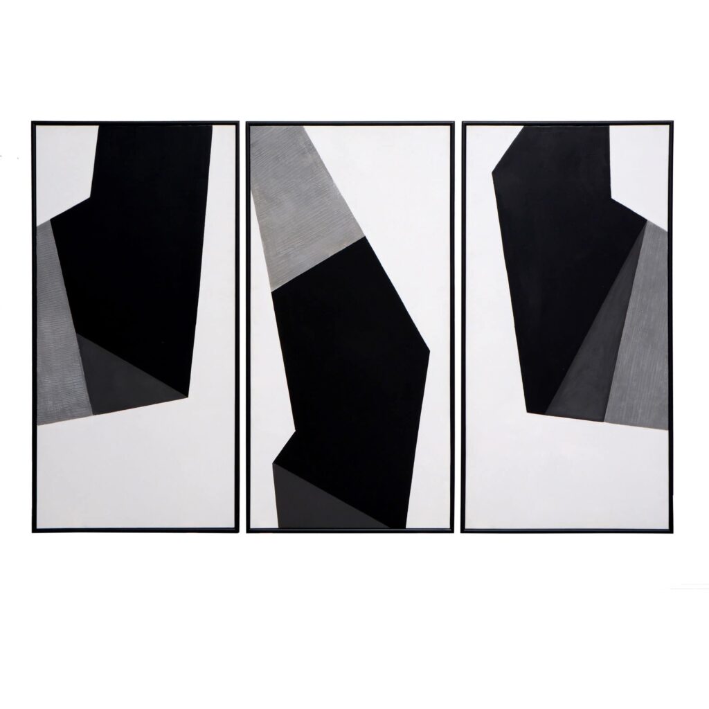 Geo Forms (Set Of 3) - 30" X 60" - Black Floater Frame