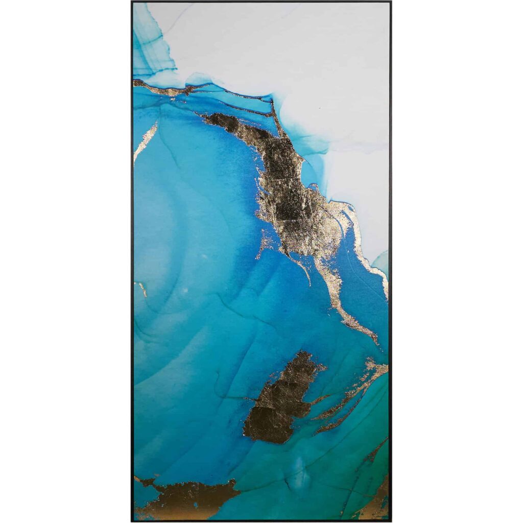 Blue Lagoon (Set Of 3) - 30" X 60" - Charcoal Floater Frame - Image 3