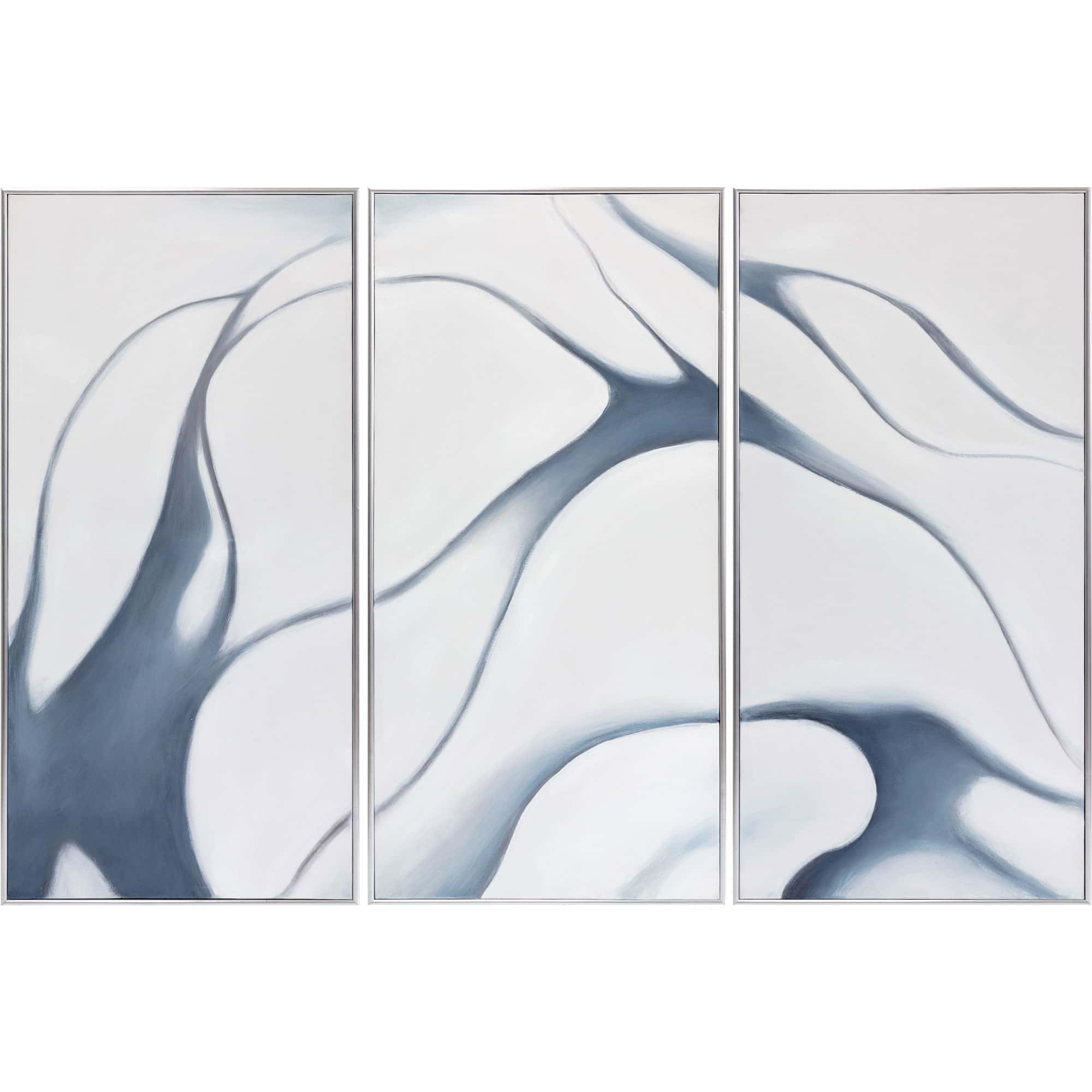Meditation (Set Of 3) - 30" X 60" - Silver Floater Frame 1 Meditation (Set Of 3) - 30" X 60" - Silver Floater Frame