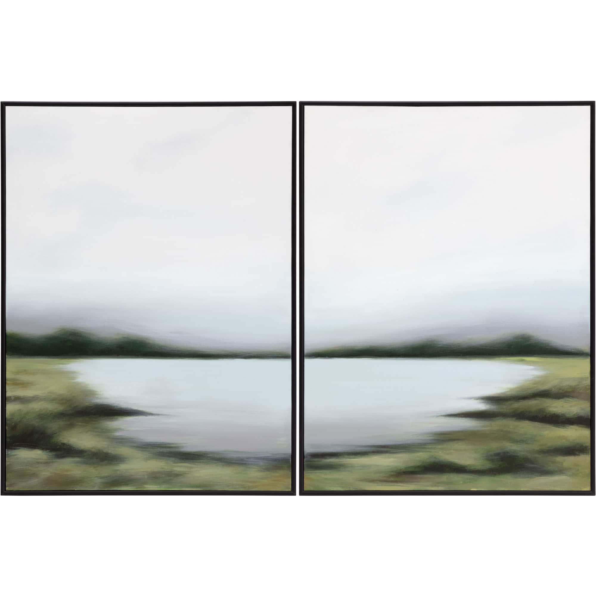 Lakeside Views (Set Of 2) - 36" X 48" - Black Floater Frame 1 Lakeside Views (Set Of 2) - 36" X 48" - Black Floater Frame