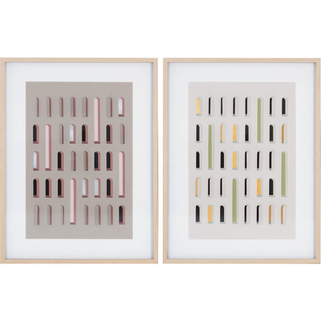 Door To Door (Set Of 2) - 36" X 49" - Natural Frame