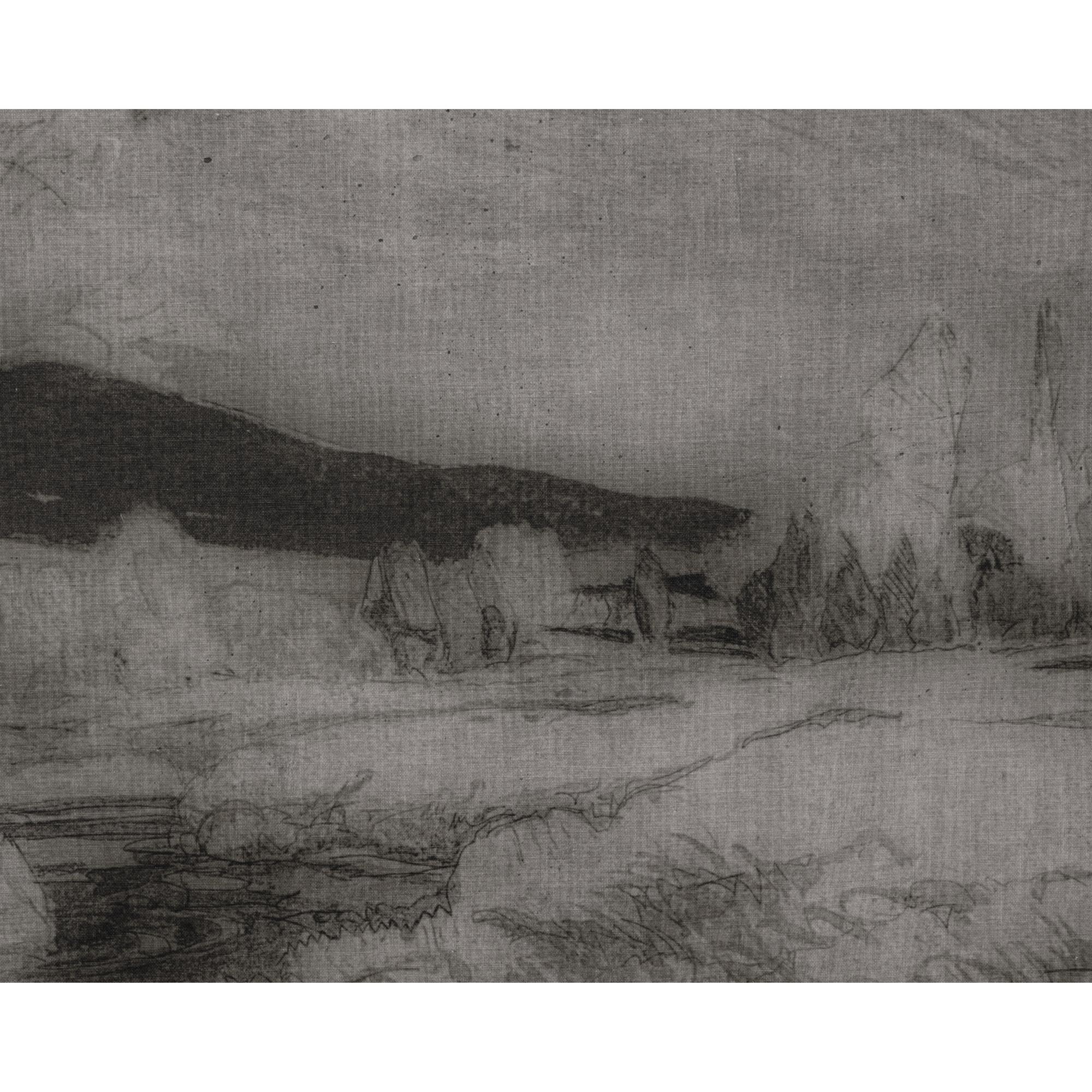 Antique Landscape - 50" X 35" - Dark Brown Floater Frame 3 Antique Landscape - 50" X 35" - Dark Brown Floater Frame - Image 3