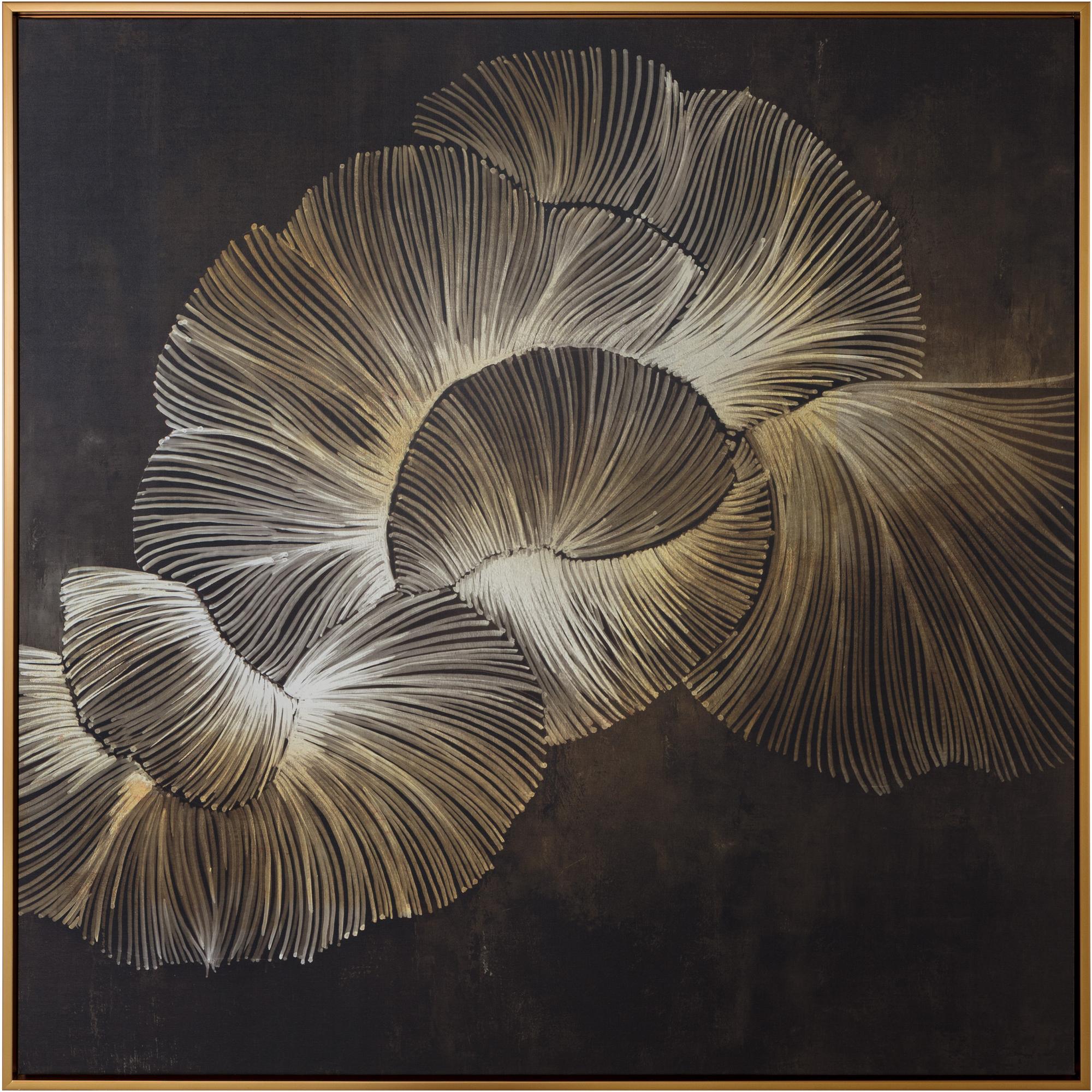 Moonflower - 60" X 60" - Satin Gold Floater Frame 1 Moonflower - 60" X 60" - Satin Gold Floater Frame