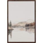 Silent Lake I - 20" X 30" - Brown Floater Frame