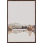 Silent Lake Ii - 20" X 30" - Brown Floater Frame