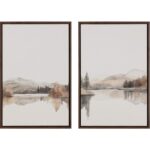 Silent Lake Ii - 20" X 30" - Brown Floater Frame - Image 2