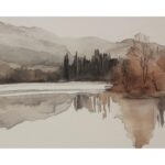 Silent Lake Ii - 20" X 30" - Brown Floater Frame - Image 5