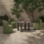 Sylvie Outdoor Swivel Dining Chair Green AZ-1001-16 AZ 1001 16 00