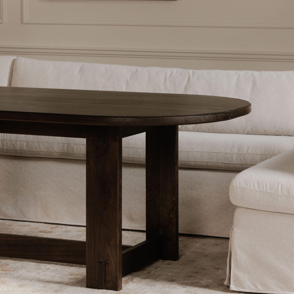 Glenn Oval Dining Table Dark Brown - Image 7