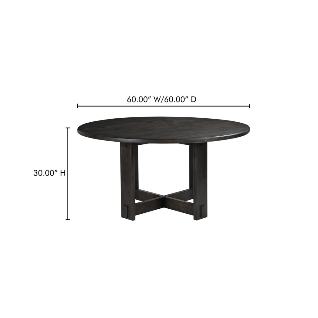 Glenn Round Dining Table Dark Brown - Image 9