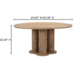 Treccia Round Dining Table Oak BB-1028-24-0 BB 1028 24 0 70