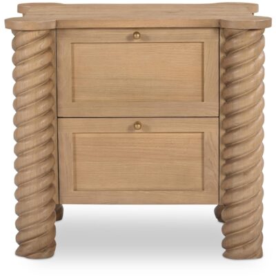 Treccia 2 Drawer Nightstand Oak