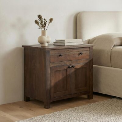 Gene Charging Nightstand Dark Brown