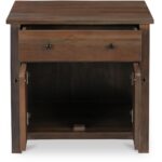 Gene Charging Nightstand Dark Brown BB-1039-20 BB 1039 20 Gene front open shadsilo