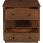Lottie Charging Nightstand Brown 11 Lottie Charging Nightstand Brown BB-1040-03 BB 1040 03 Lottie front open shadsilo