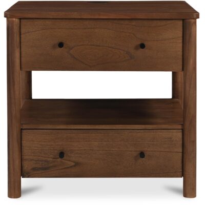 Lottie Charging Nightstand Brown