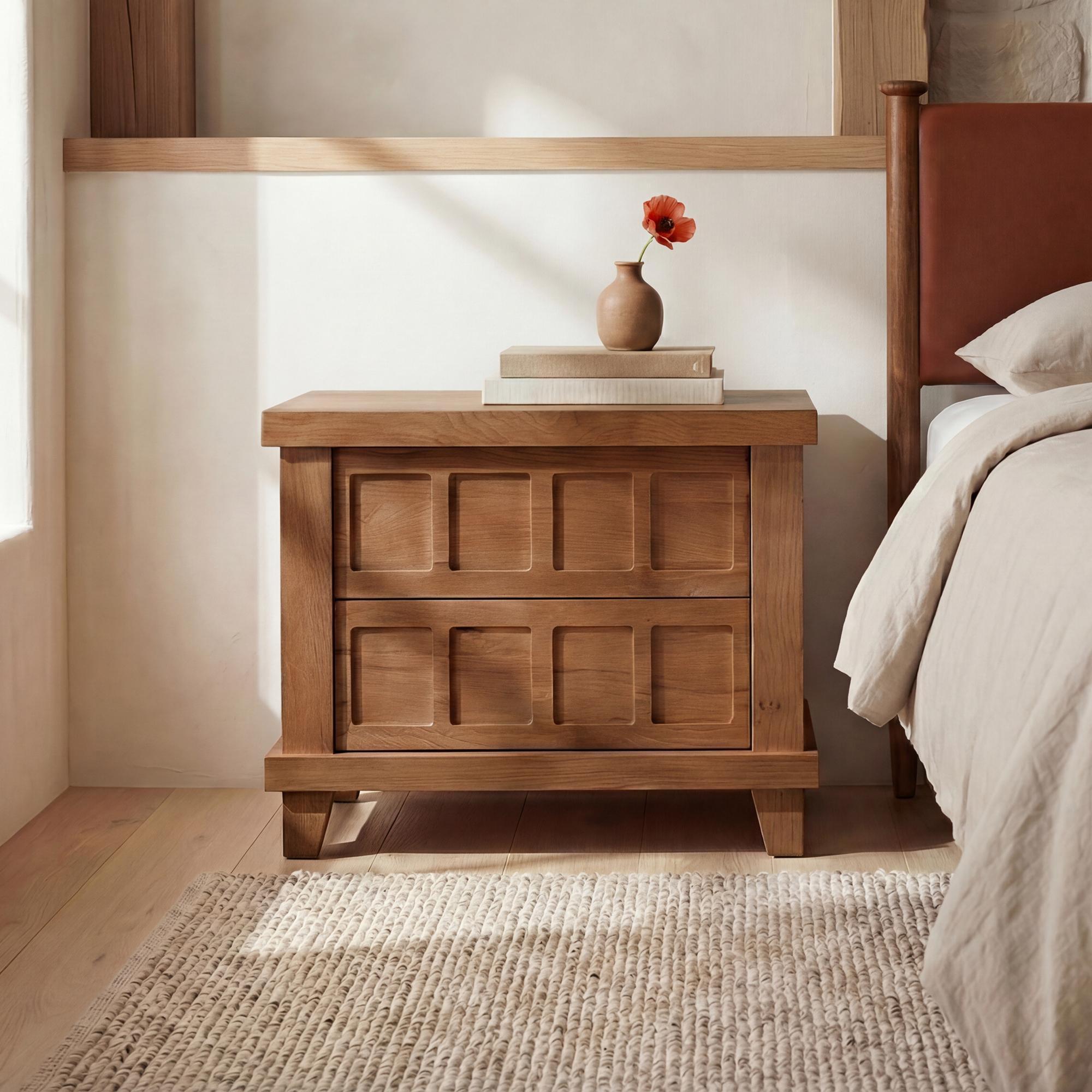 Enya Nightstand Red Oak 2 Enya Nightstand Red Oak - Image 2