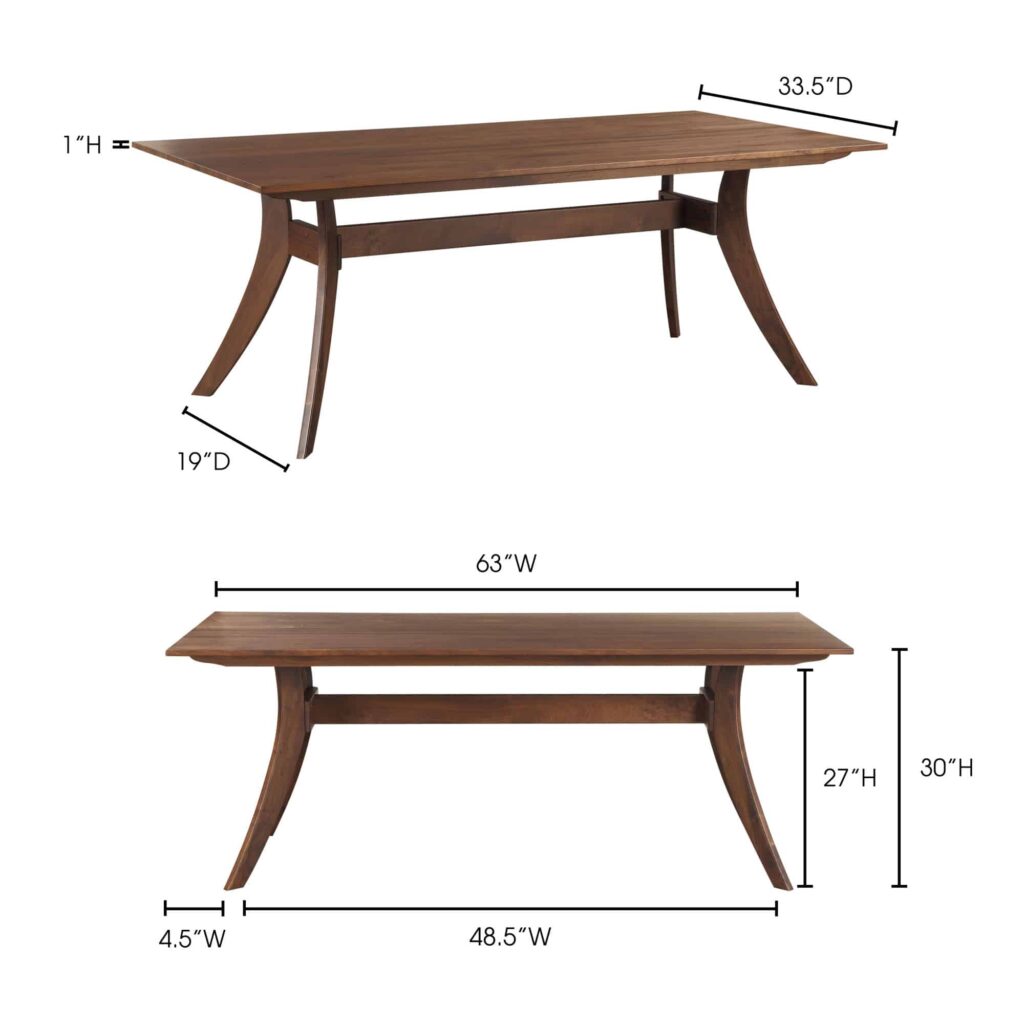 Florence Rectangular Dining Table Small Walnut - Image 7