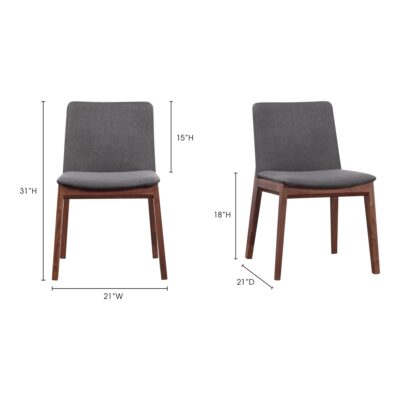 Deco Dining Chair Grey (Set of 2) BC-1016-25 BC 1016 25 70