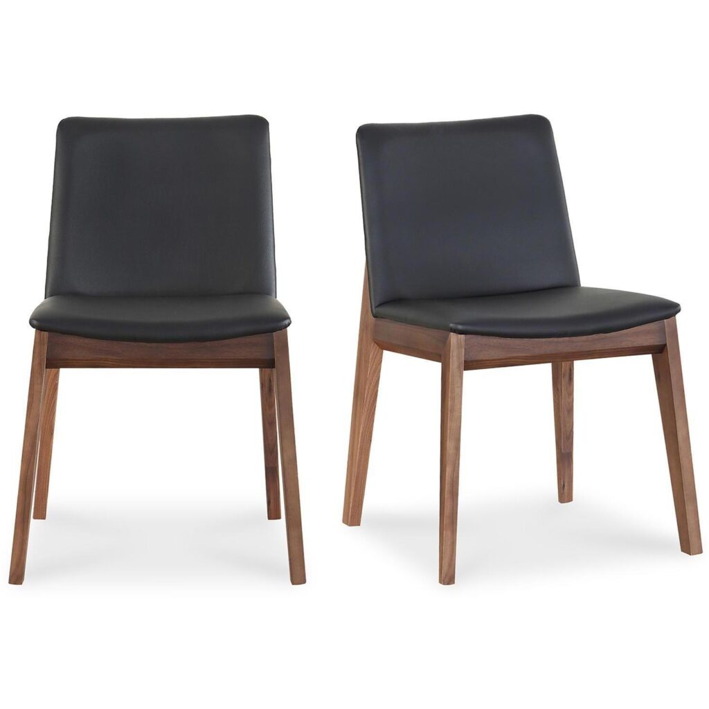 Deco Dining Chair Black Pvc (Set of 2)