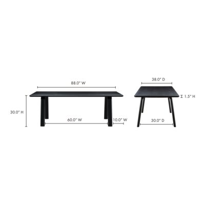 Malibu Dining Table Black Ash BC-1046-02 BC 1046 02 70