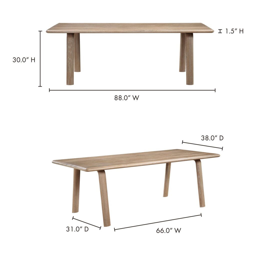 Malibu Dining Table White Oak - Image 10