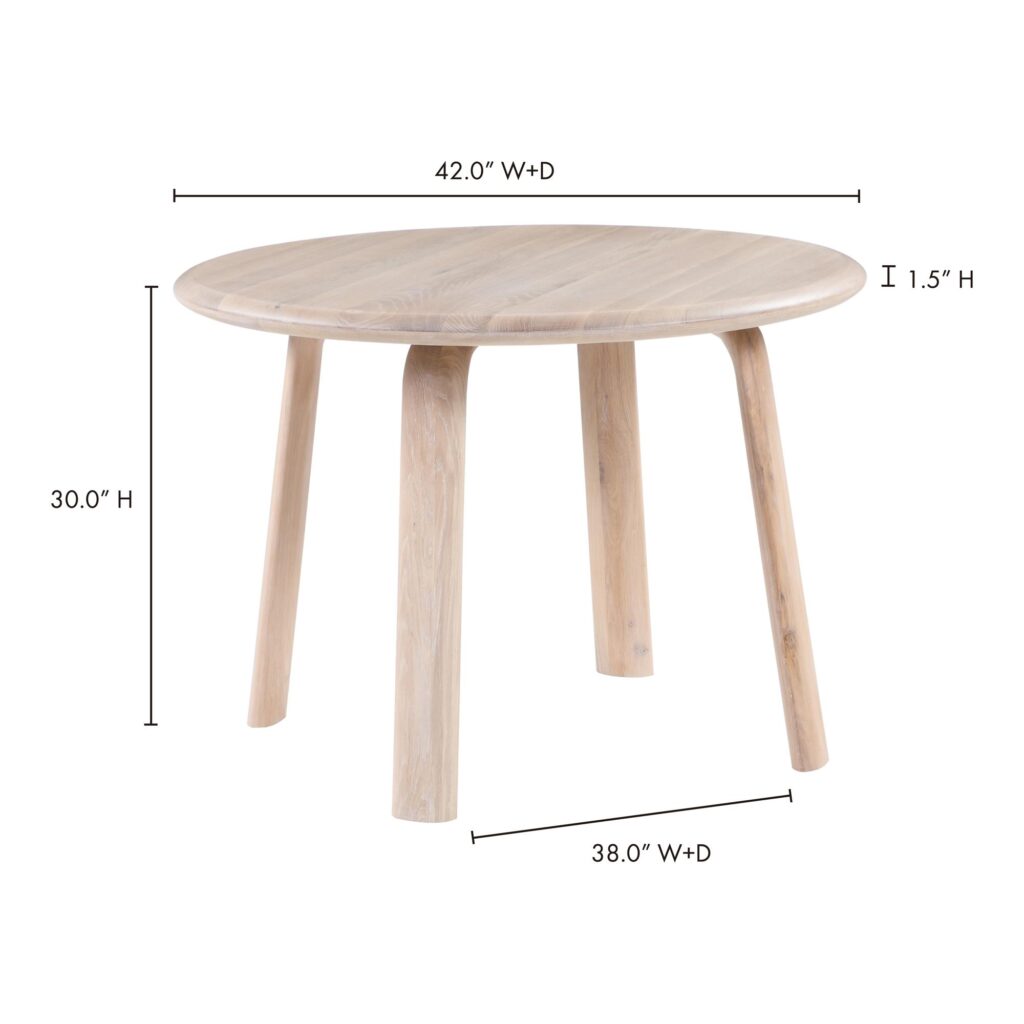 Malibu Round Dining Table White Oak - Image 9