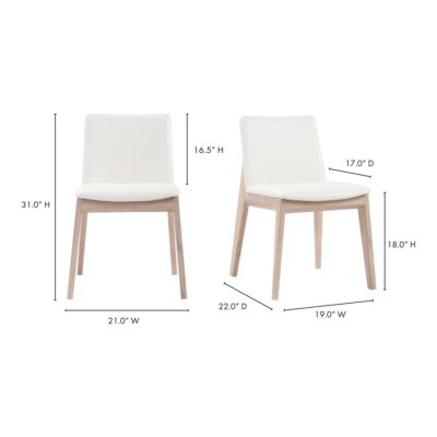 Deco Oak Dining Chair White Pvc (Set of 2) BC-1086-05 BC 1086 05 70