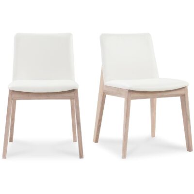 Deco Oak Dining Chair White Pvc (Set of 2) BC-1086-05 BC 1086 05 81