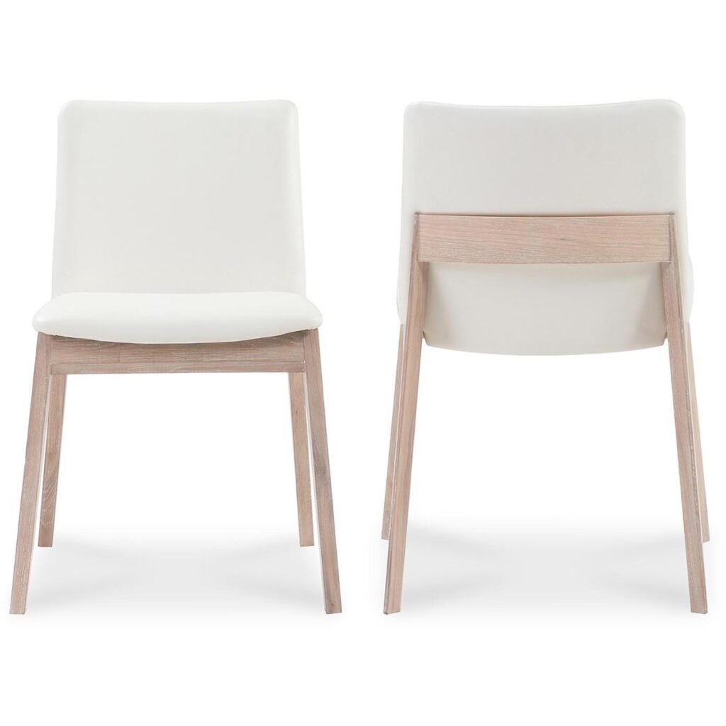 Deco Oak Dining Chair White Pvc (Set of 2) - Image 3