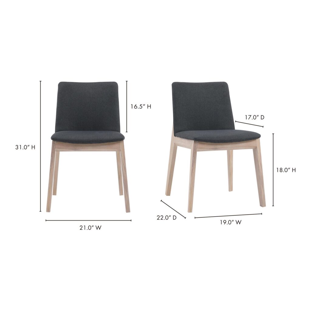 Deco Oak Dining Chair Dark Grey (Set of 2) - Image 11