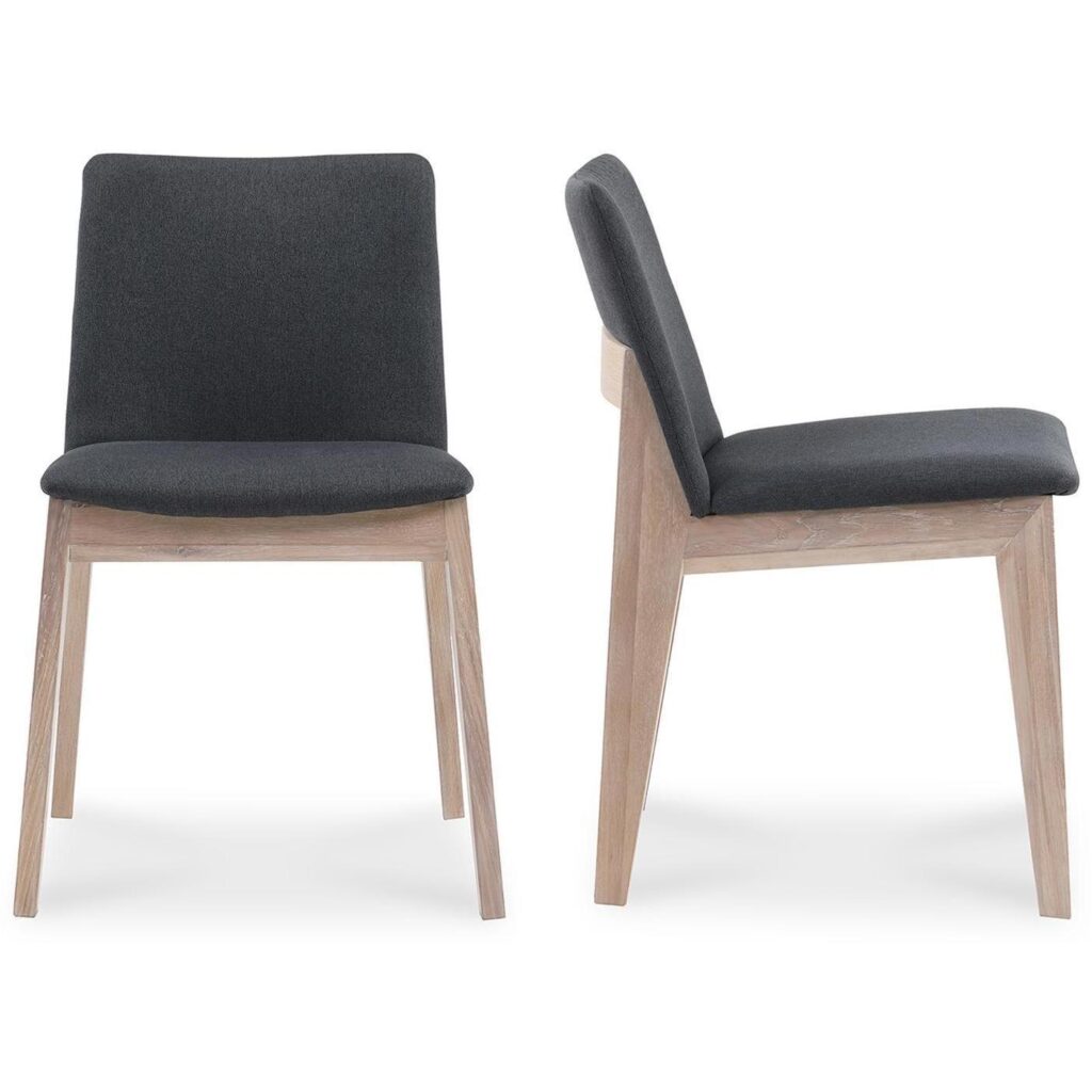 Deco Oak Dining Chair Dark Grey (Set of 2)