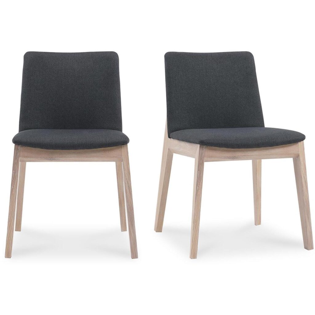 Deco Oak Dining Chair Dark Grey (Set of 2) - Image 2