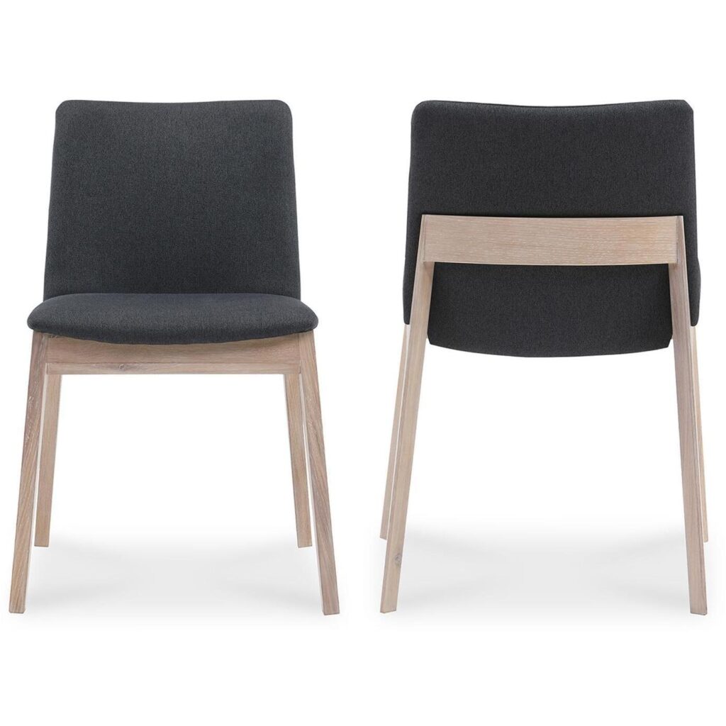 Deco Oak Dining Chair Dark Grey (Set of 2) - Image 3