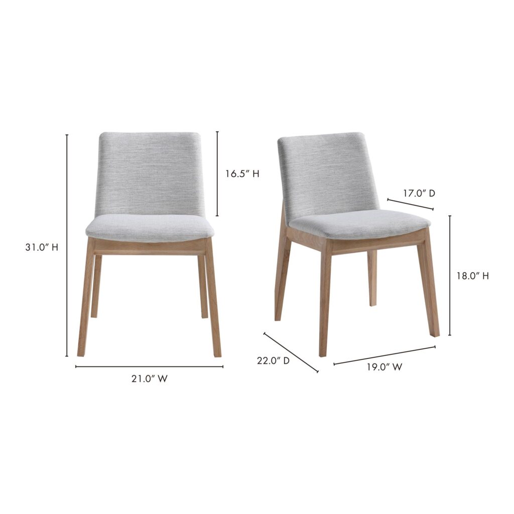 Deco Oak Dining Chair Light Grey (Set of 2) - Image 12