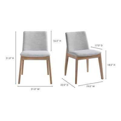 Deco Oak Dining Chair Light Grey (Set of 2) BC-1086-29 BC 1086 29 70