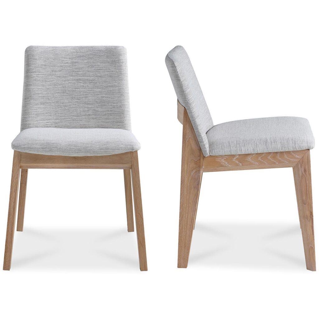 Deco Oak Dining Chair Light Grey (Set of 2)