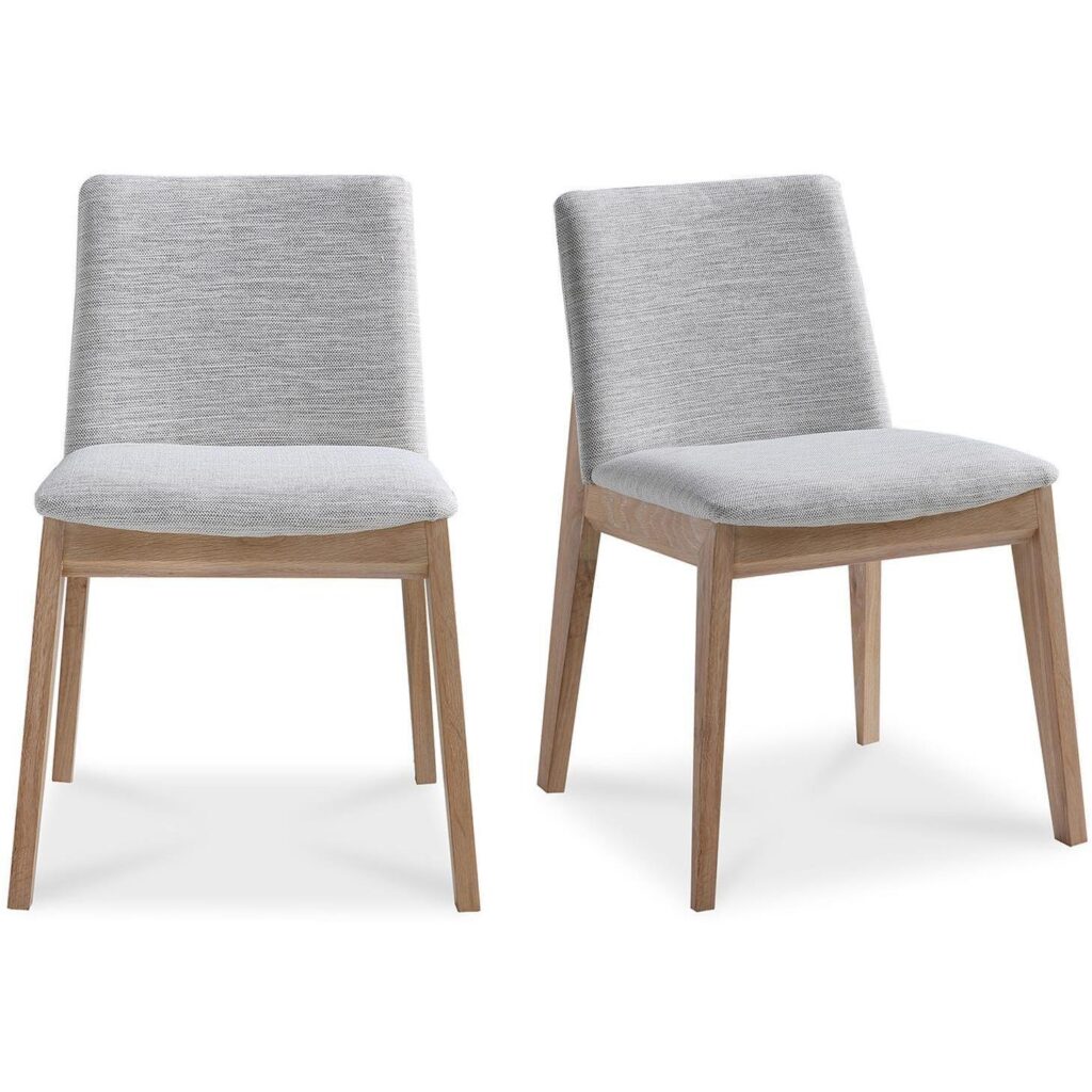 Deco Oak Dining Chair Light Grey (Set of 2) - Image 2