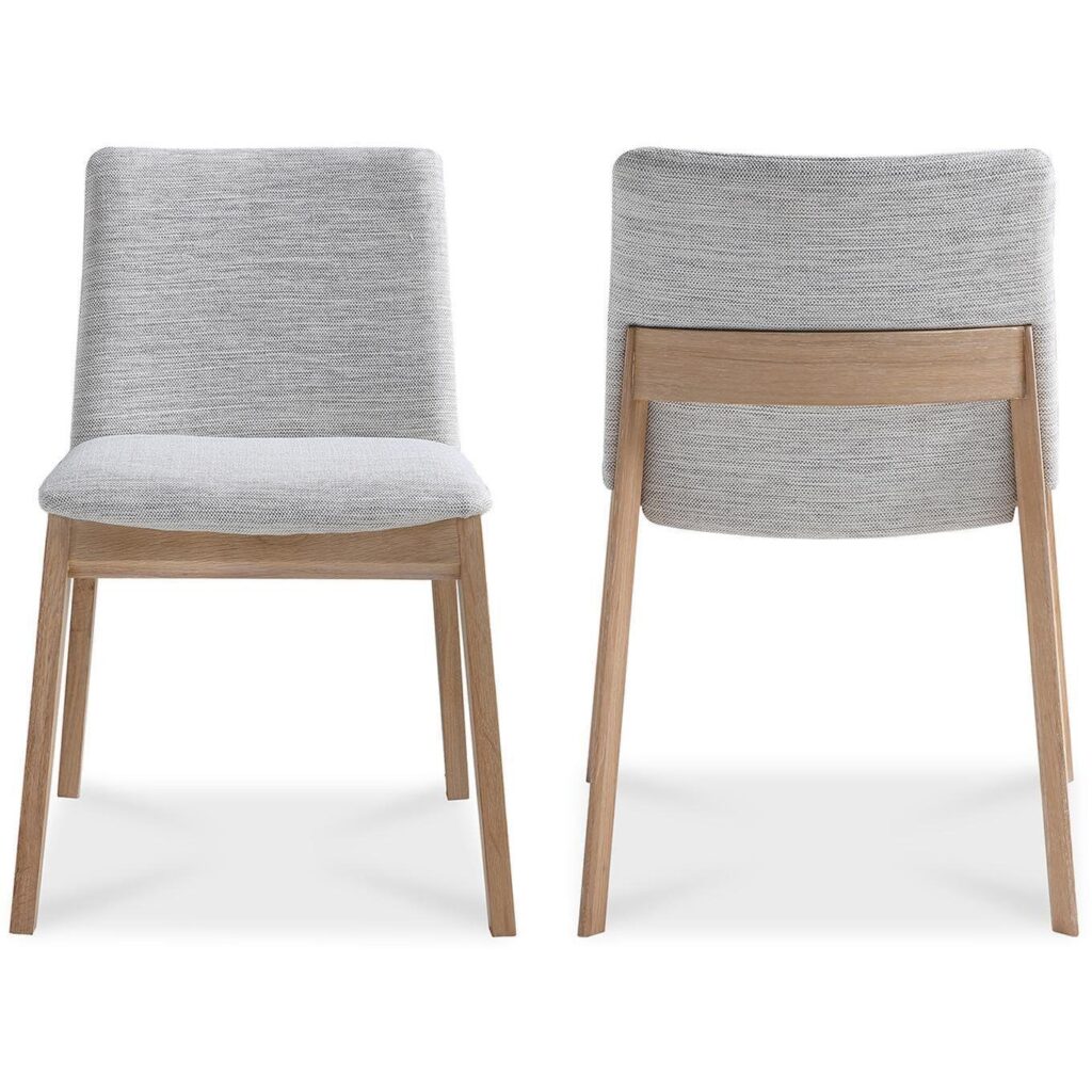 Deco Oak Dining Chair Light Grey (Set of 2) - Image 3