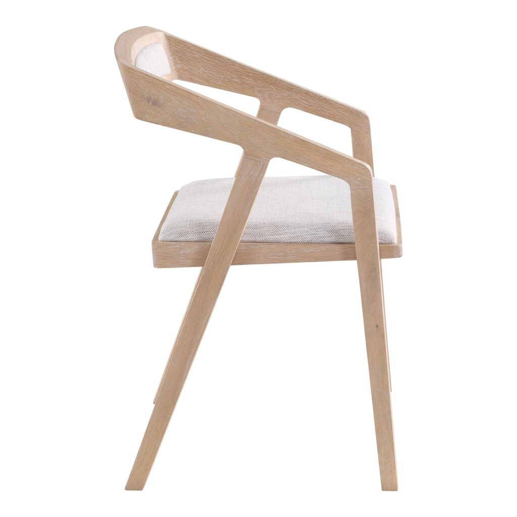 Padma Oak Arm Chair Light Grey - Image 3