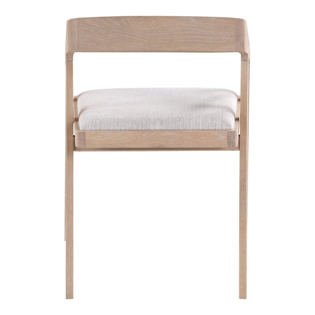 Padma Oak Arm Chair Light Grey - Image 4